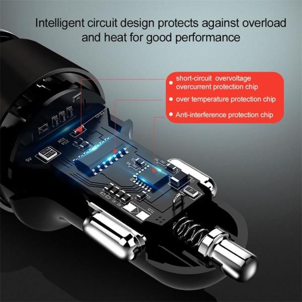 2.4A QC 3.0 Dual Port Car Charger Adapter Universal For IPhone 13 45g