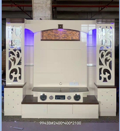 Wall Mounted Automatic TV Lift Cabinet White Hidden Pop Up Fireplace