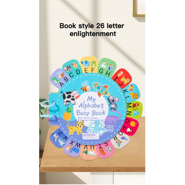 2025 New Design Baby Letters 26 English Letters in Red Words Cognitive Card Children's Paste Book Toy Educations Toys for Kids