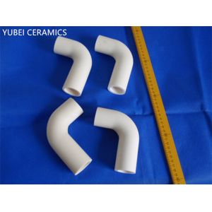 90° Al2O3 Alumina Ceramic Elbow , Wear Resistant Industrial Special Ceramics