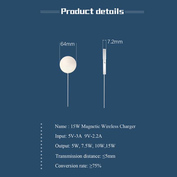 Type C 15W Magnetic Wireless Charger Stand For Iphone 12 Pro Mini