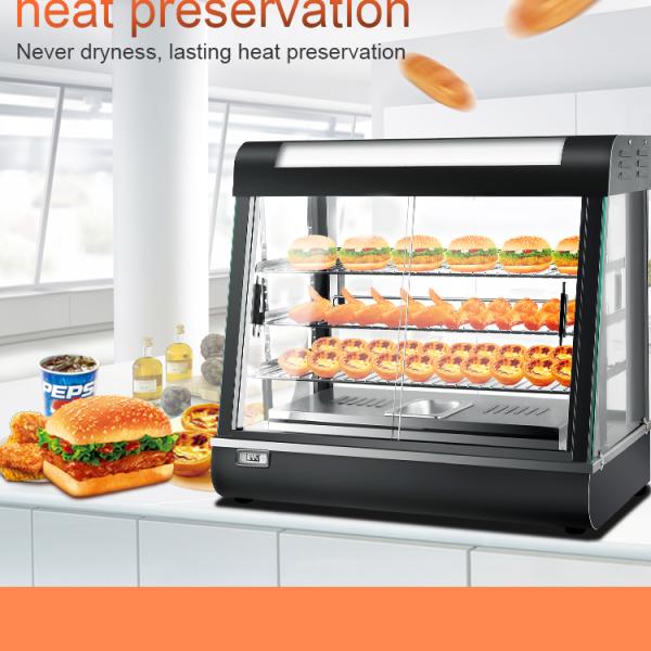 Commercial Restaurant Food Display Warmer Showcase in Black 51kg Weight