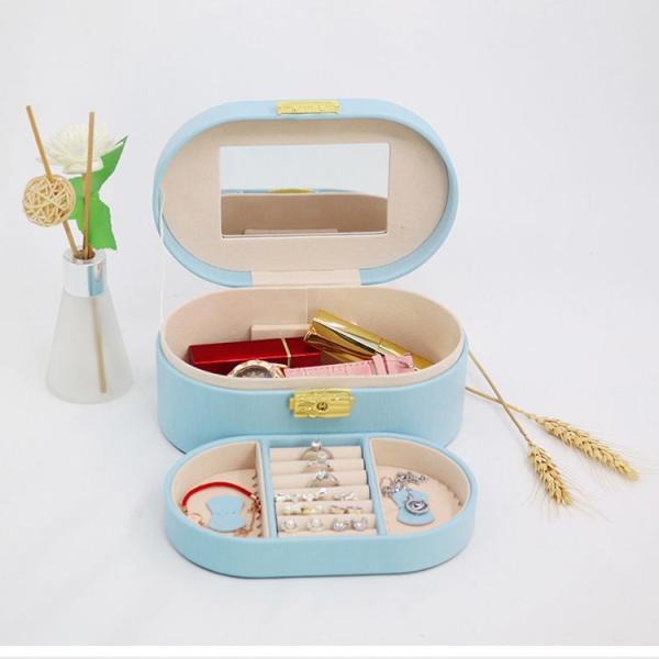 Fashion Solid Luxury Portable PU Leather PVC Cardboard Jewelry Jewellery Set Gift Packaging Packing Travel Holder Organizer Mini Box for Women Girls