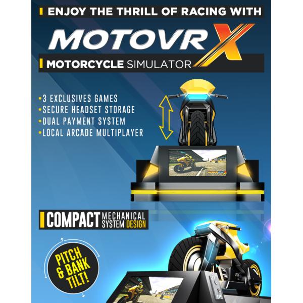 RGB LED Four Player Virtual Reality Motorcycle , Black VR Amusement Game Machine