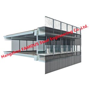 Heat Insulation Soundproof 3mm Double Glass Curtain Wall Skin Ventilated