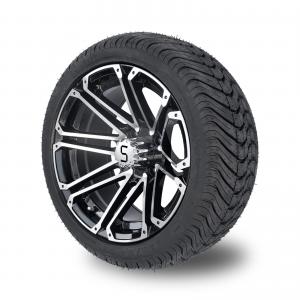 China 14x7 Golf Cart Wheels And Tires Combo 225/30-14 Street Tire Machined Glossy Black wholesale