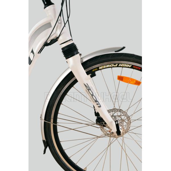 White 36V 250W Electric Urban Bike , 700C Electric Town Bikes Middle Motor
