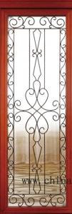 China 22x48 Inch Wrought Iron Glass Hot Resistance Entry Door Low E Glass wholesale
