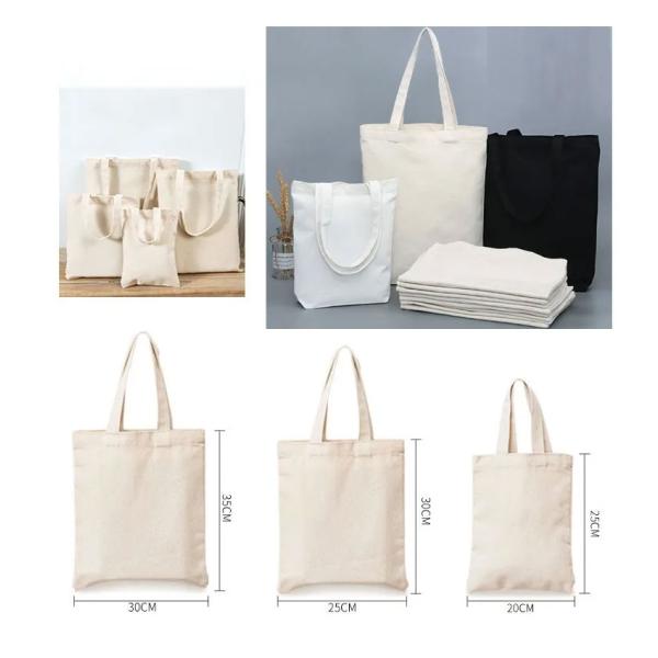 Custom Cotton Canvas Tote Bag Cotton Canvas Bag Reusable Shopping Bags Silk Screen Branded Strap Tote Bag Cotton Canvas Shopping Bag Custom Printed
