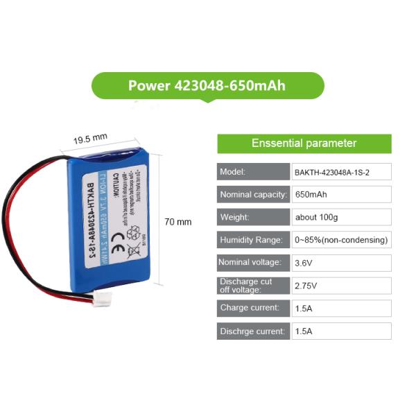 650mAh 3.7V 423048 Li-Ion Rechargeable Battery Pack Best Price High Quality