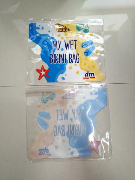 Quality Clear Transparent PVC Plastic Bag For Swimwear / Frosted EVA Wet Bikini Bag for sale