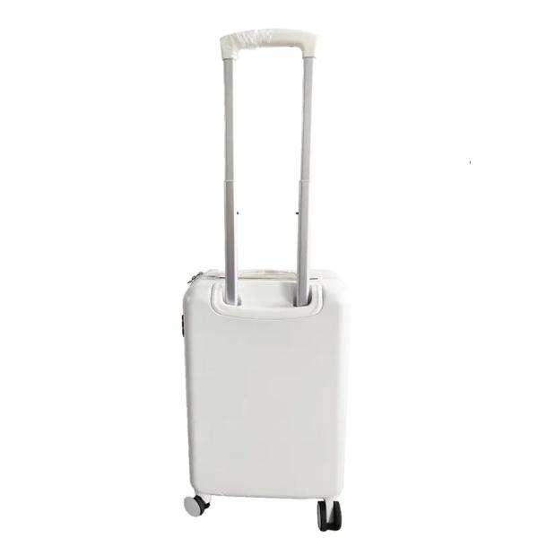 20inch PC Luggage with Spinner Wheels Durable White ABS Travel Baggage Suitcase featuring Front Open Zipper at Reasonable