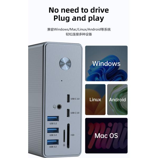 USB A Port Multi-functional Docking Station Performance with Cooling And Ventilation and Heat Dissipation