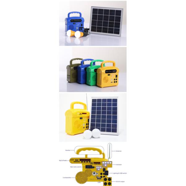 10w solar lighting kits with 2 LED lamps, phone charger for hot sale