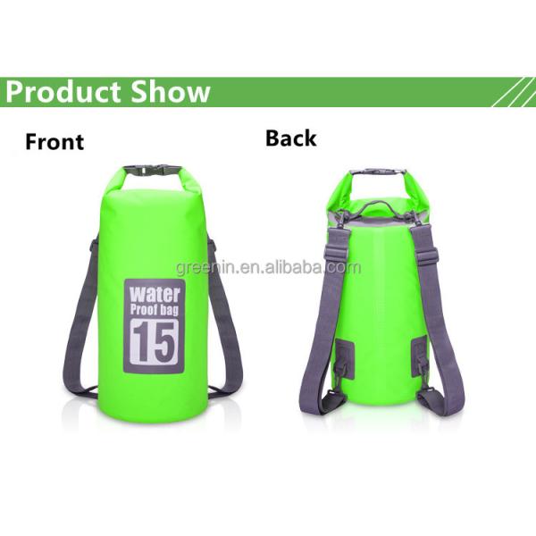 2022 New Design 15L PVC Tarpaulin Waterproof Bag Outdoor Dry Bag Camping Waterproof Backpack