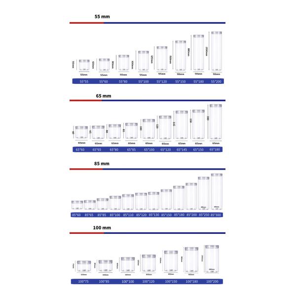 Wide Mouth Plastic Food Storage Jars PET Dia65mm Clear Nuts Plastic Candy Canisters