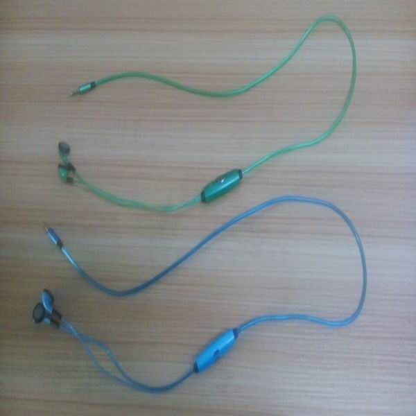 factory price high bright el earphone/ el wire earphone/ glow earphone