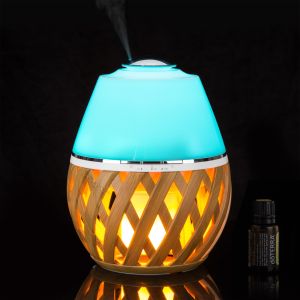 China Hotel Flame Light Elegant Aromatherapy Wood Grain Essential Oil Diffuser wholesale