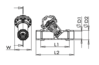 Y pattern diaphragm valve
