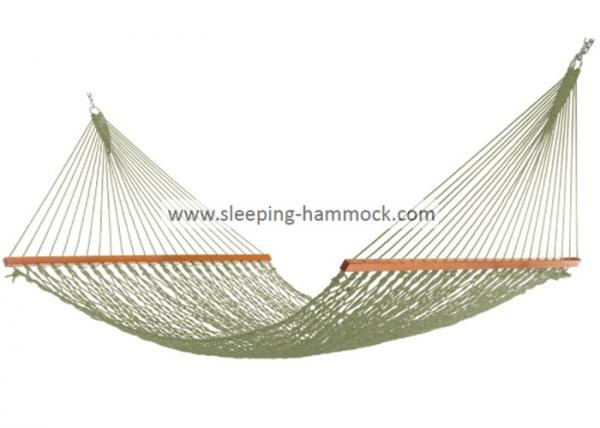 Quality Patio Outside  Light Green Rope Hammock Weaving By Wide Spreader Bars 60 Inches for sale