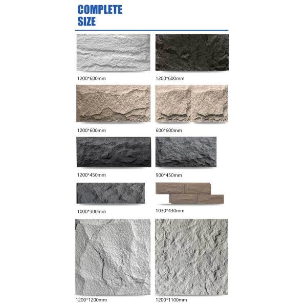 PU Stone Wall Panel Polyurethane Stone Panel 3D Wall Panel Board Artificial Light Weight Slate Stone