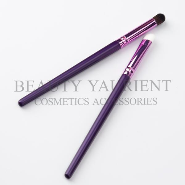Custom Private Label Eyeshadow Makeup Brush Purple Wooden Handle