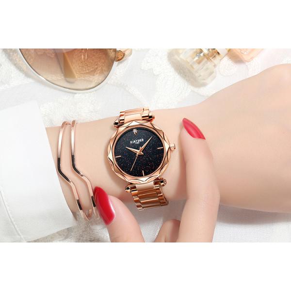 KINYUED stainless steel quartz movement women stainless steel band waterproof wrist watch