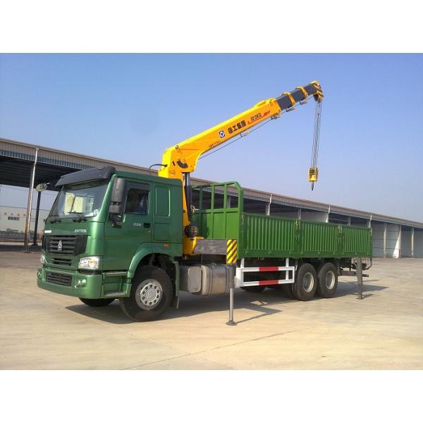 12 Tons XCMG Truck Mounted Telescopic Crane , Howo 10 Wheel High Up Truck Mounted Cranes