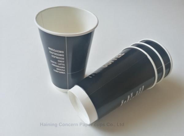 Quality 500ml Double Walled Paper Coffee Cups With Shinny Printing For Hot Beverages for sale