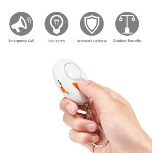 125 DB LED Personal Keychain Alarm Egg Shape LR44*3pcs For Children