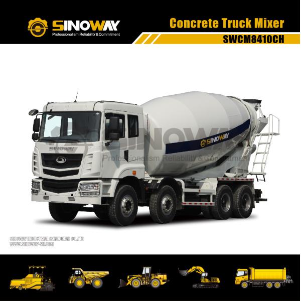 ISO9001 Concrete Mixer Machine 8×4 10 Cubic Meters , Concrete Mixer Truck