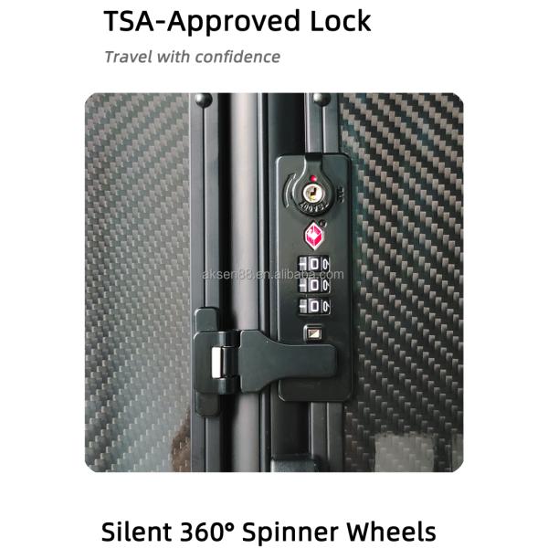 Upgrade Your Travel Experience with Unisex Carbon Fiber Shell Luggage featuring Spinner Caster and TSA Lock