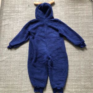 Cute Navy Baby Boy Fleece Romper 100% Polyester With Antler
