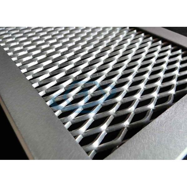 Anti Glare Aluminum Diamond Mesh Screen , Punching Flat Expanded Metal Mesh