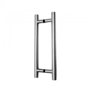 China Stainless Steel 304 Tubular Ladder Pull Handle For Glass Partition Door Mirror Polish wholesale