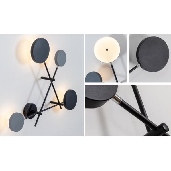 Diameter 107cm Height 85cm Led Black Iron Acrylic Modern Wall Sconces