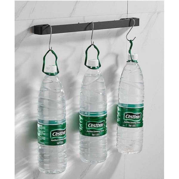 Rectangle Wall Mounted Kitchen Shelf With Matt Black Baking Paint Finish