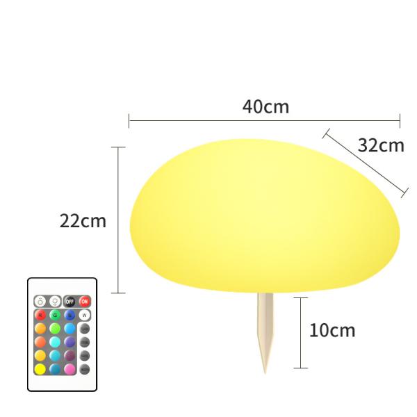 Outdoor Garden Stone Solar Lawn Light Ground Plug Colourful LED Solar Lights