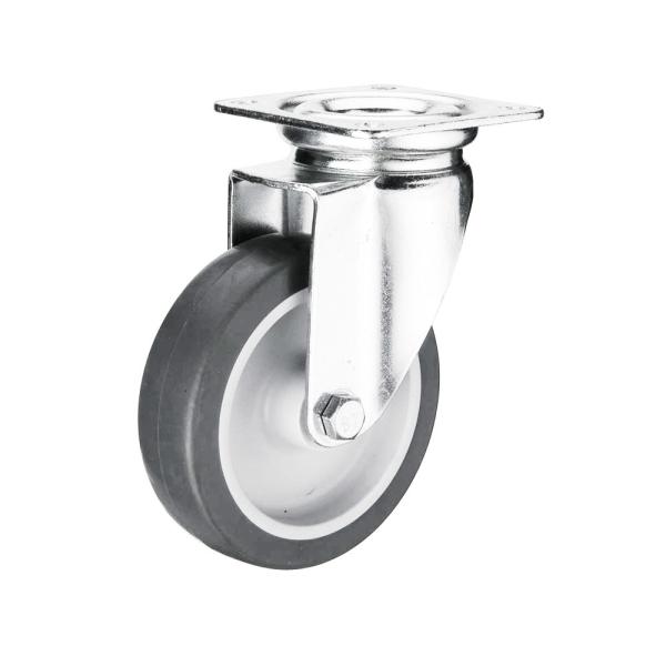 Light Duty Thermoplastic Rubber Caster Wheels 4 Inch Diameter Swivel TPR Casters