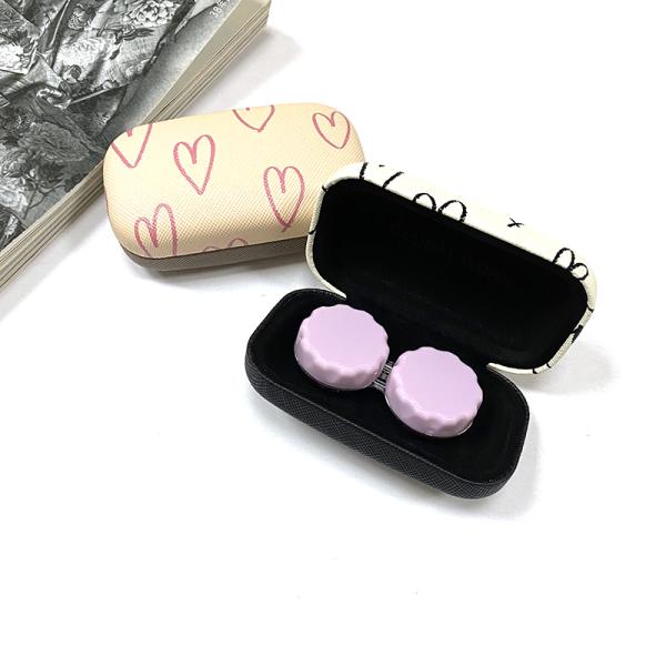 New customized print PU lens case portable travel contact len case