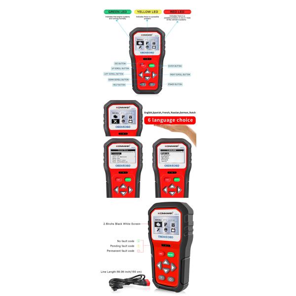 Cozy Computerized Engine Analyzer Code Reader With O2 Sensor Test 2.8 Inches