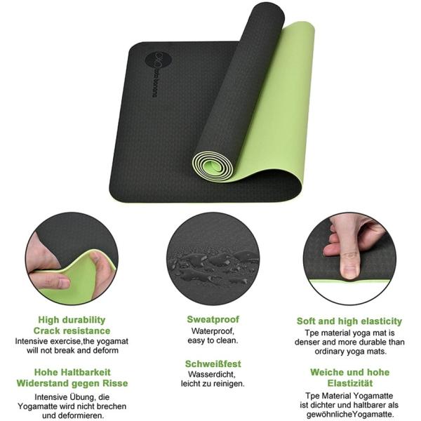 PTE Non Slip Yoga Mat Combo Set For Yoga And Pilates Practice