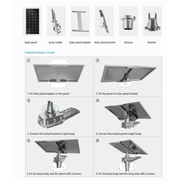 Ip65 Remote Control Solar Street Light 200w Integrated Type With Motion Sensor