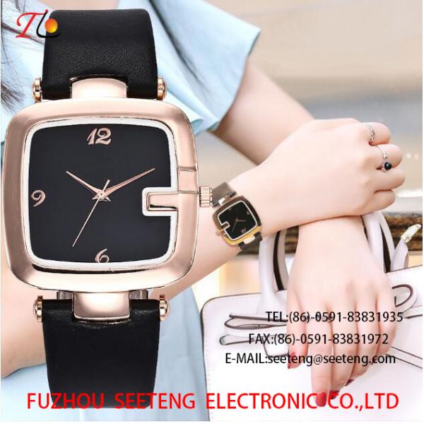 WHOLESALE PU STRAP ALLOY CASE QUARTZ WATCHES SQUARE CASE