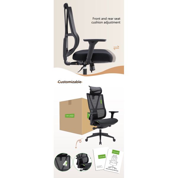 Manufacturer Comfortable High Back Ergonomic Computer Chair Adjustable Full Mesh Swivel Executive Boss Manager Office Chairs