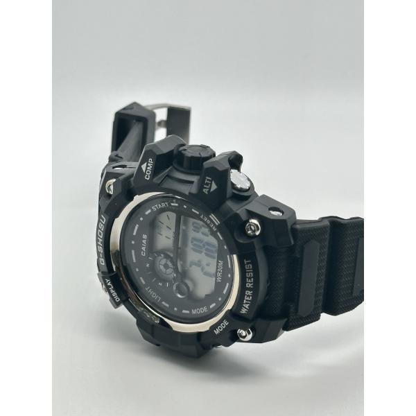 Quartz Digital Sports Watch Waterproof With Black Silicone Band