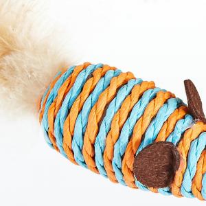 China Feather Teaser Cat Toy Wand With Wand Kitten Playing 42x7x5cm on sale