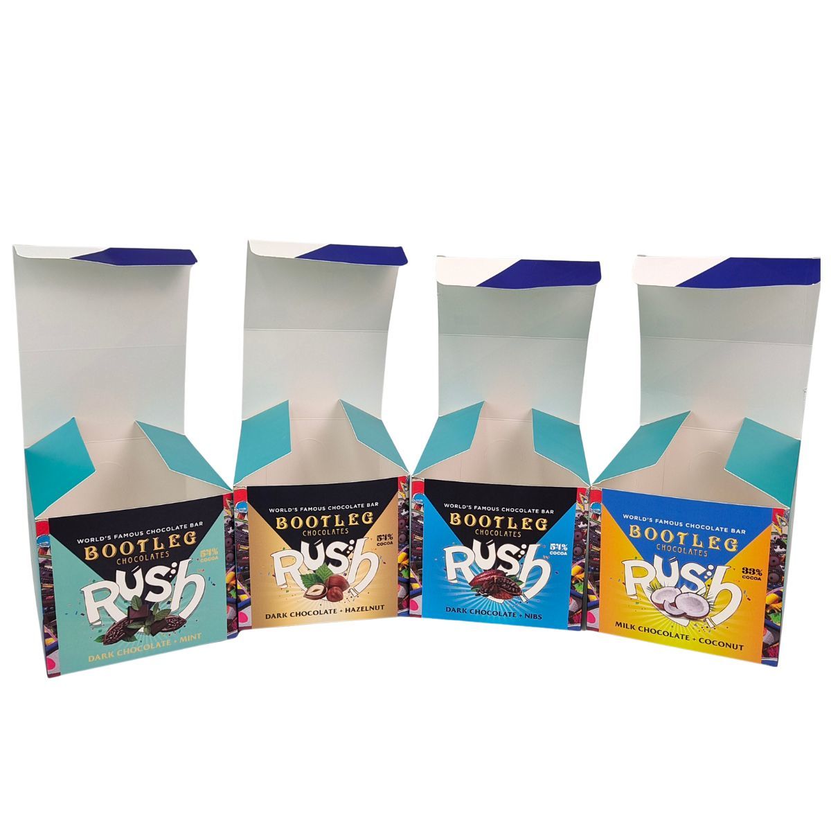 China Recyclable Paper Cardboard Display Box for Chocolate Bar Packing Nutrition bar Display Box and Back Seal Bag on sale