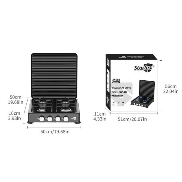 Household 4 Burner Gas Cooktop With Lid Oil Resistant Coating Energy Efficient