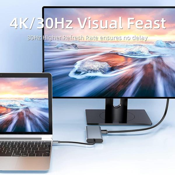 USB C Type C 10 In 1 Docking Station with 4K HDTV VGA Lan RJ45 USB3.0 Card Reader PD